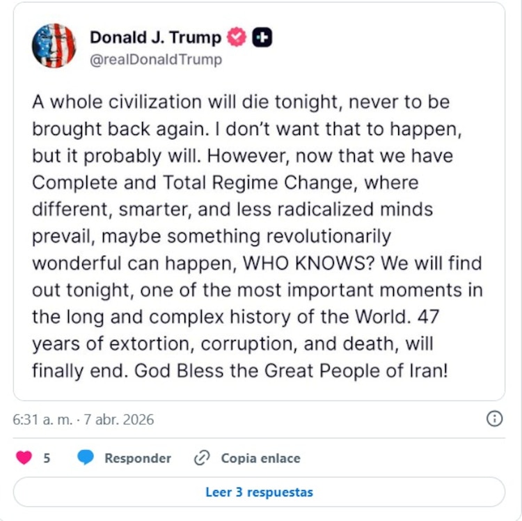 Mensaje del Presidente de EU.