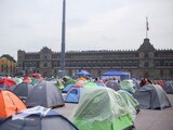 Manifestantes del movimiento FRENA, en el Zócalo capitalino, el 25 de septiembre de 2020.