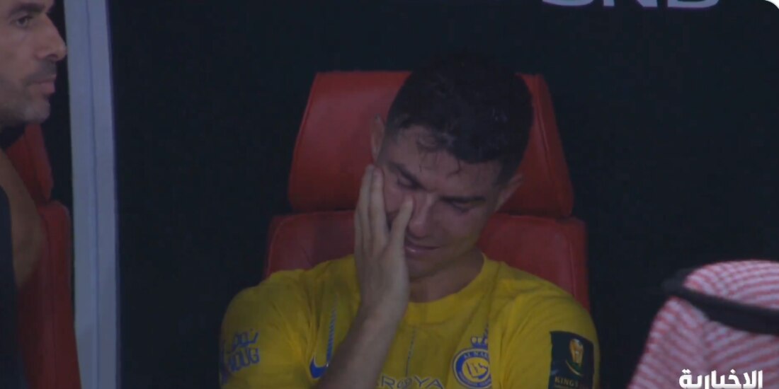 Cristiano Ronaldo lloró desconsoladamente después de que perder la final de la Copa del Rey de Arabia Saudita con el Al-Nassr.