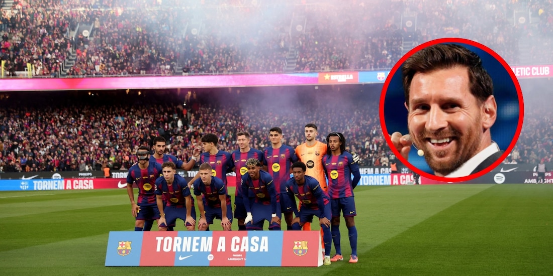 La afición del Barcelona rindió un homenaje a Lionel Messi en la reapertura del Camp Nou.