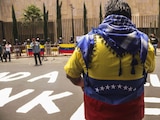 Fotografía de archivo de una protesta en favor de la liberación de Nicolás Maduro, en CDMX.