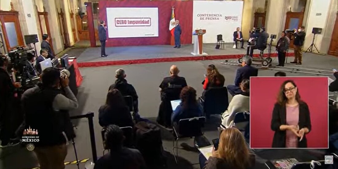 Ricardo Mejía, subsecretario de la SSyPC, en la mañanera con AMLO.