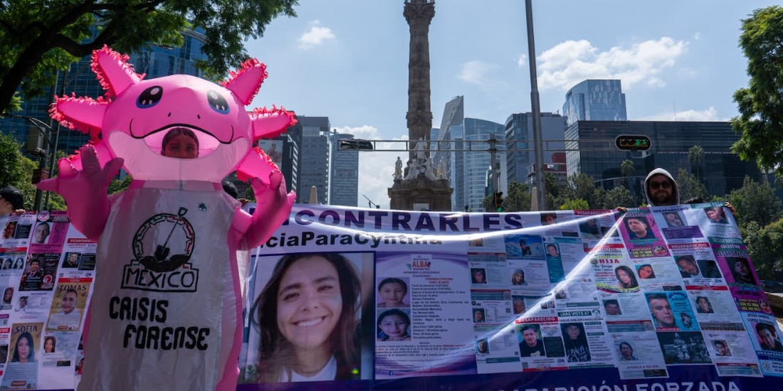 Aspecto de la marcha por el Día Internacional de las Víctimas de Desapariciones Forzadas