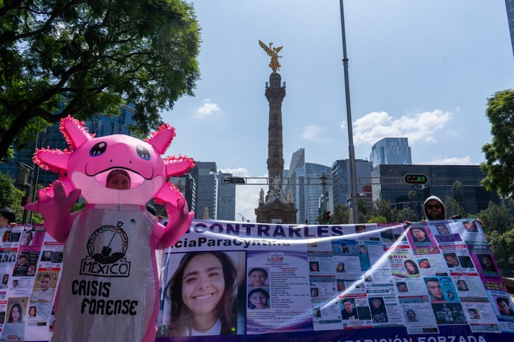 Aspecto de la marcha por el Día Internacional de las Víctimas de Desapariciones Forzadas
