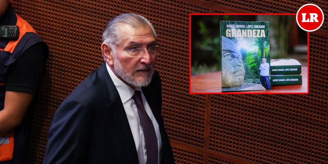 Adán Augusto López Hernández reparte entre senadores de Morena ejemplares del libro "Grandeza", de AMLO.