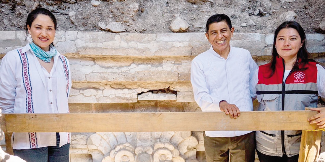 El gobernador y la secretaria de Cultura recorrieron ayer el sitio arqueológico.