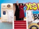 IMAGEN elaborada con IA de los Obama, por Donald Trump, ayer.