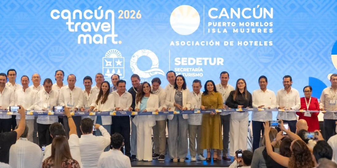 Mara Lezama y Josefina Rodríguez inauguran la edición 38 del Cancún Travel Mart.