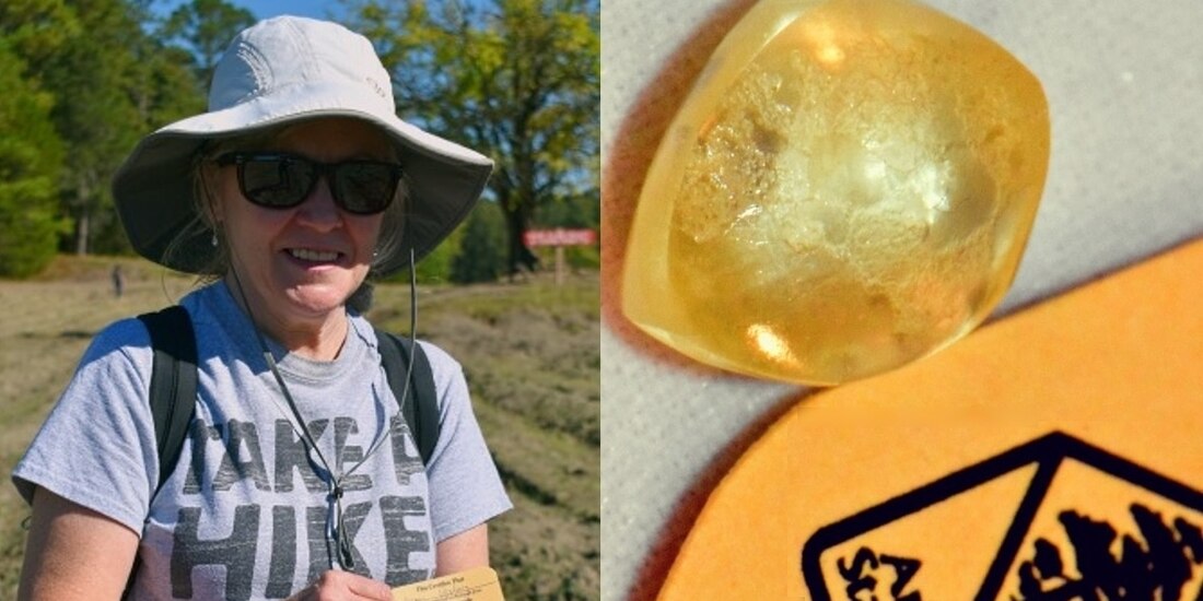 La mujer se encontró un diamante amarillo tras una hora de caminata