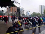 Bloqueo de la CNTE sobre Paseo de la Reforma este viernes 5 de junio.