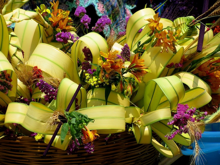 Ramos tradicionales del Domingo de Ramos.