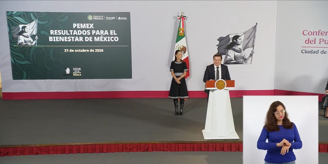 La Presidenta Claudia Sheinbaum y el Director de Pemex este miércoles en Palacio Nacional.