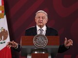 Andrés Manuel López Obrador durante la conferencia desde Palacio Nacional este miércoles.