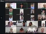La gobernadora Evelyn Salgado en reunión virtual.