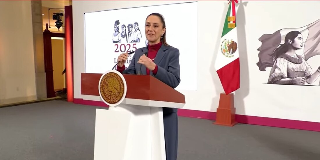 La Presidenta de México este día en su conferencia de prensa.