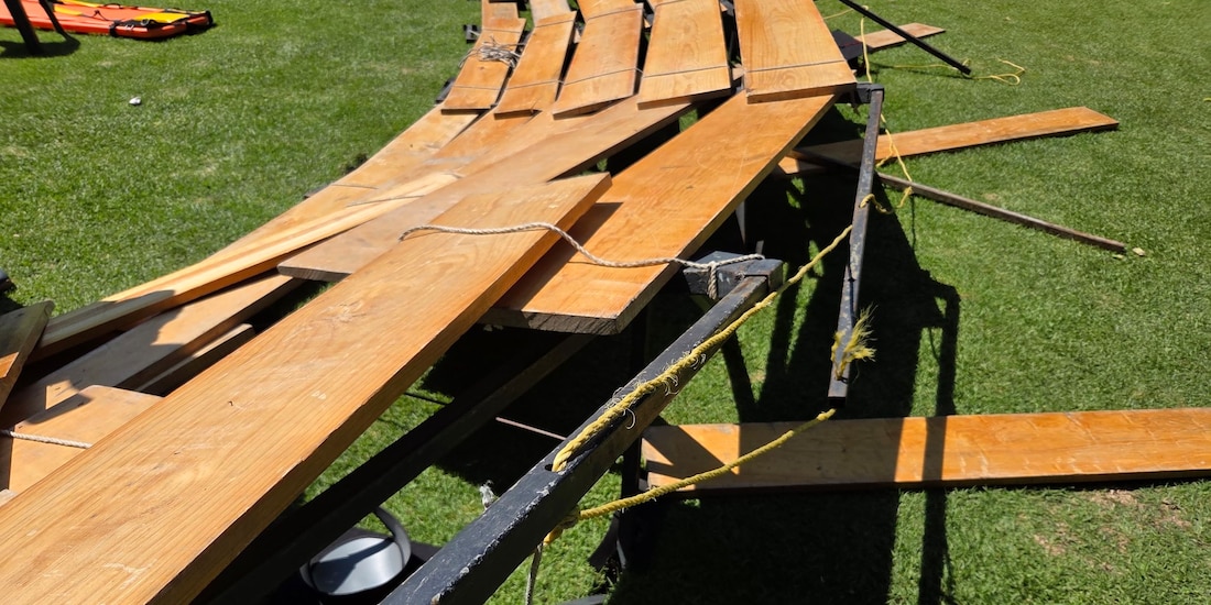 Aspecto de la grada accidentada en el plantel Santa Fe de la IBERO.