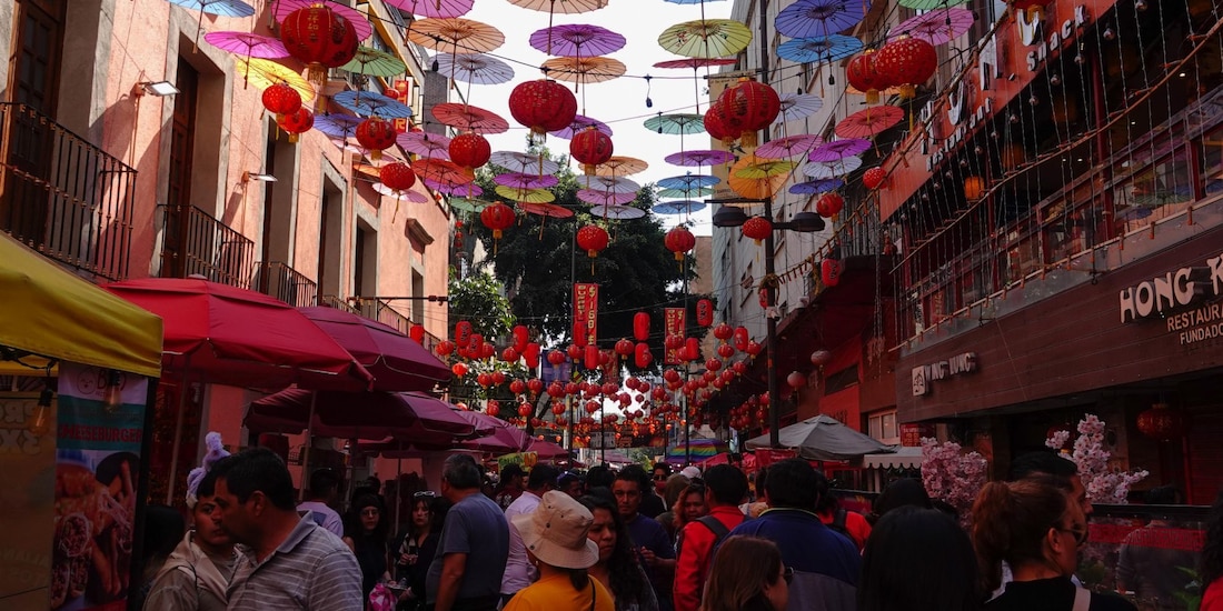 Un aspecto del Barrio Chino de la CDMX
