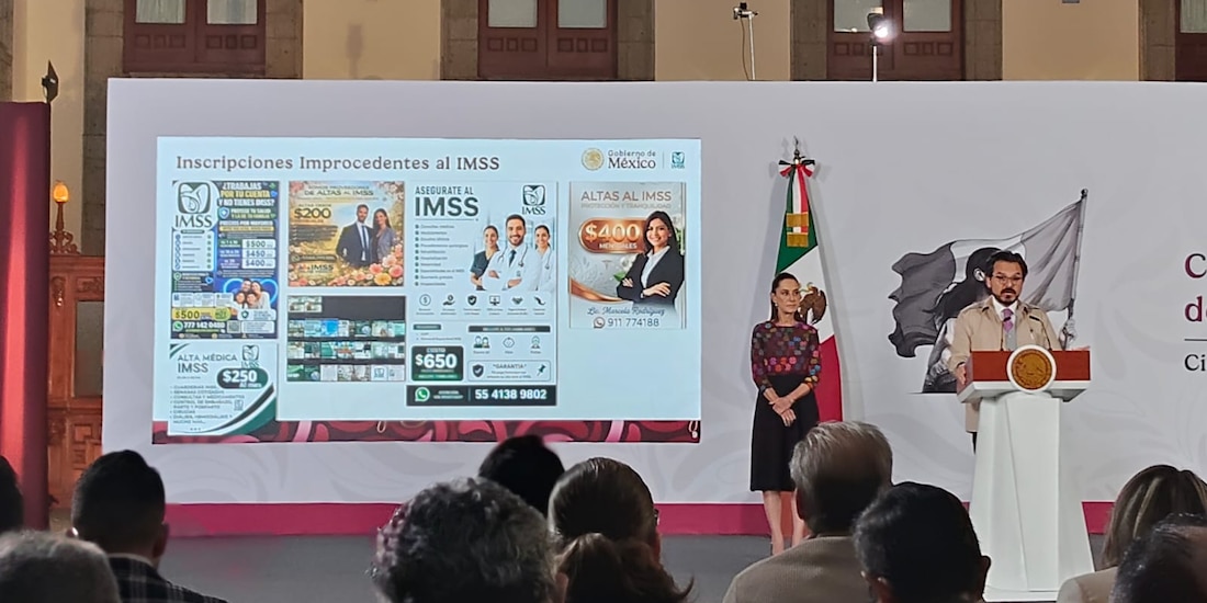 Zoé Robledo, director del IMSS, en la Mañanera de CSP.
