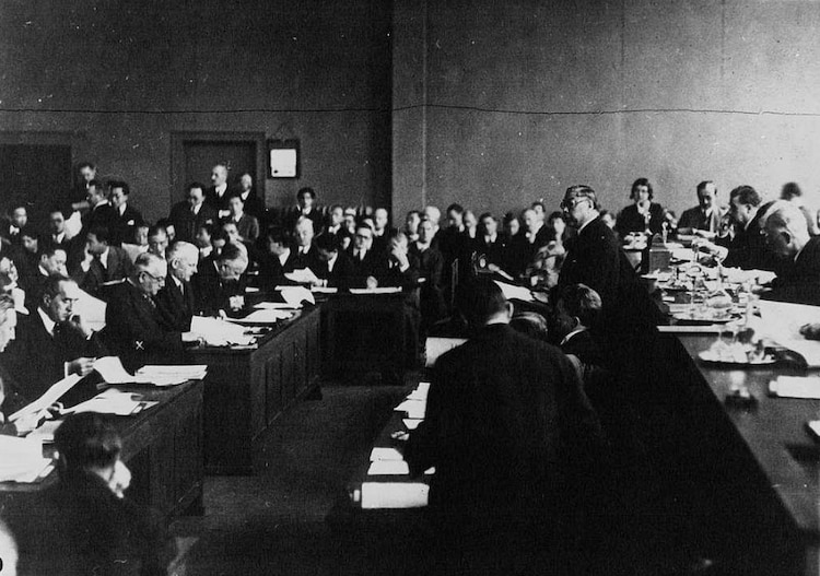 Una fotografía de la Sociedad de Naciones.