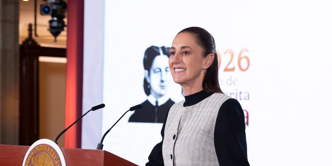 Claudia Sheinbaum, Presidenta de México, este lunes en Palacio Nacional.