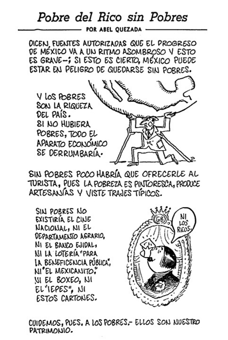 Imágenes, documentos, obra gráfica, artículos periodísticos y obra pictórica de Abel Quezada son propiedad de la familia Quezada Rueda.