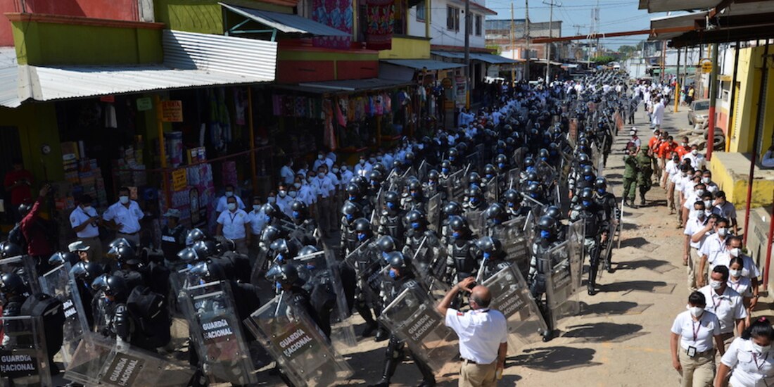 Aquí ya la esperan 1,500 de la Guardia Nacional