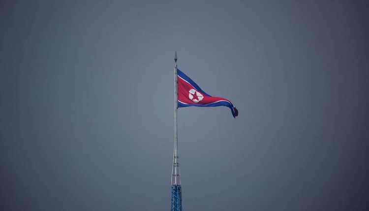 Bandera de Corea del Norte.