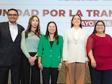 Reunión entre dirigentes del PT, PVEM y Morena, el pasado 13 de mayo.