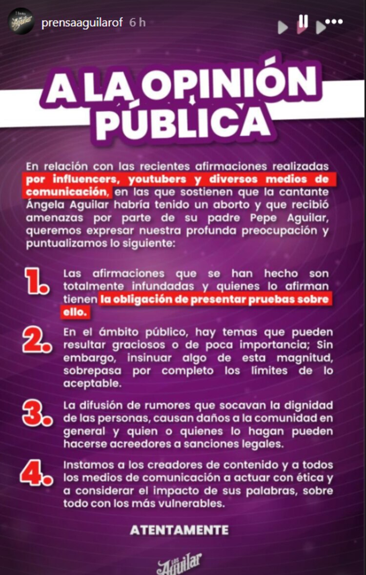 Los Aguilar responden a los señalamientos.