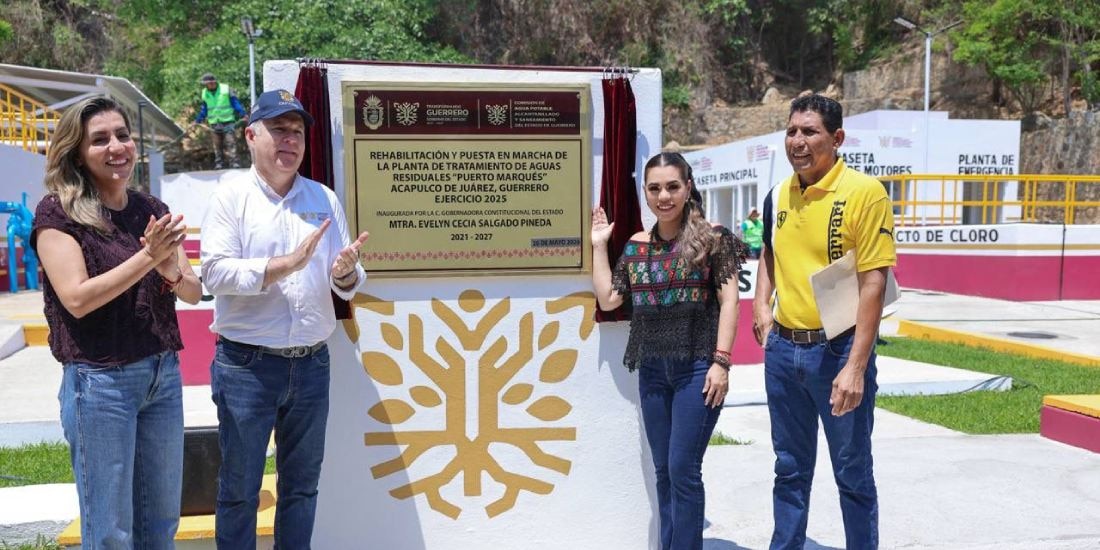 Evelyn Salgado inaugura la Planta de Tratamiento de Aguas Residuales de Puerto Marqués.