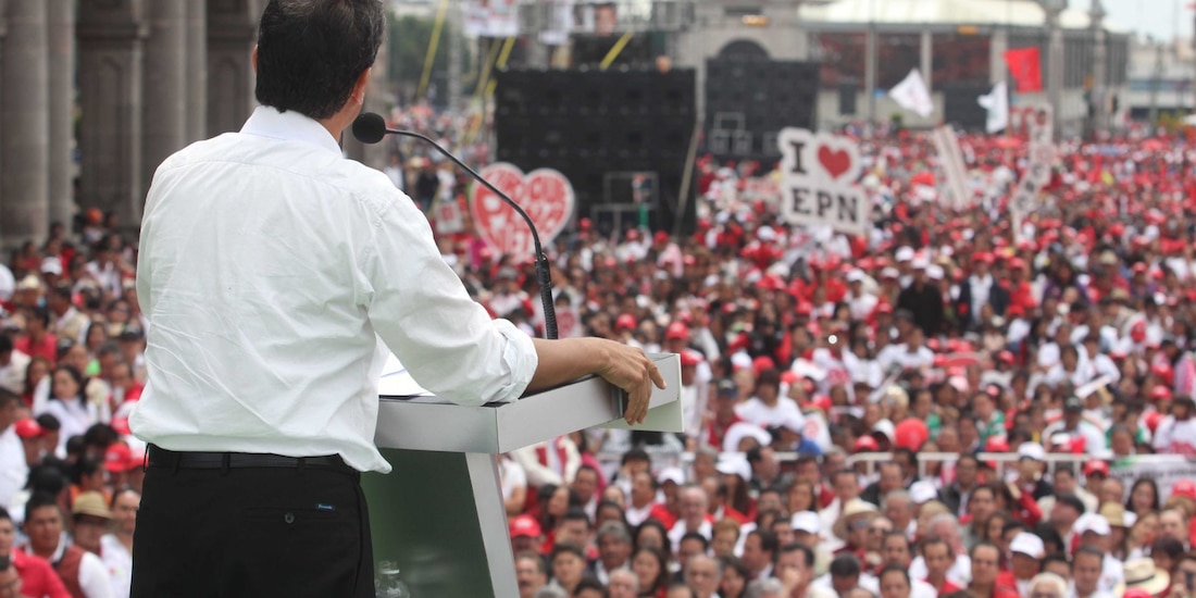 Enrique Peña Nieto en un evento de campaña en junio de 2012 en el Estado de México.
