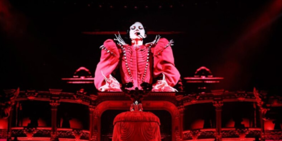 La cantante Lady Gaga, durante un concierto de su gira The Mayhem Ball.