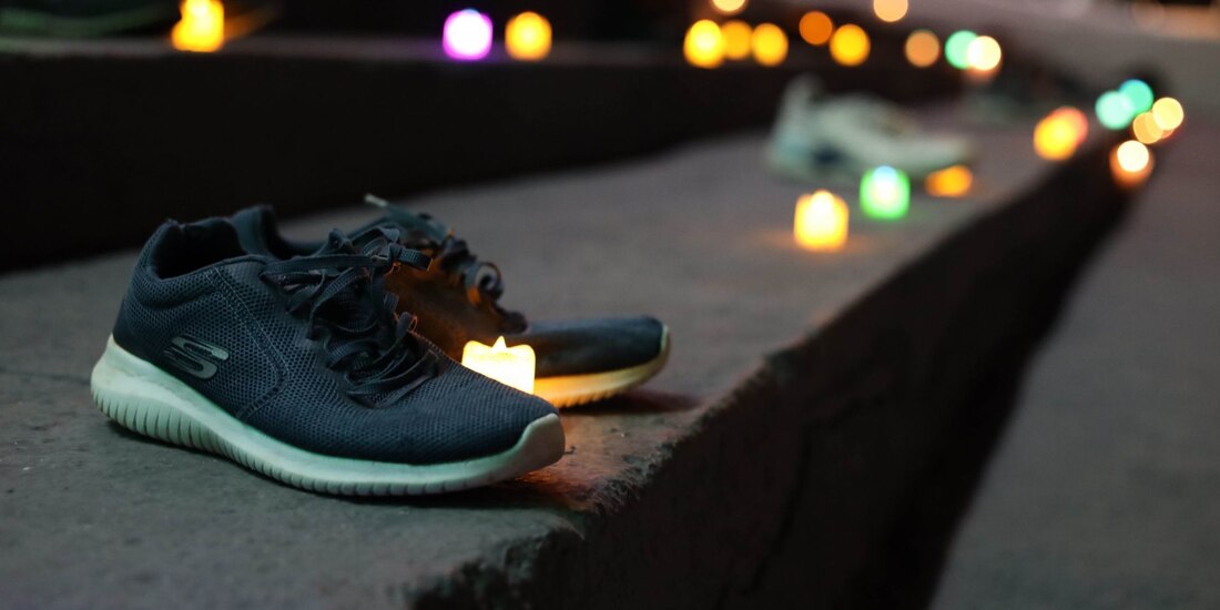 Aspectos de una manifestación por personas desaparecidas