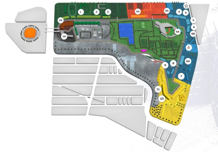 Mapa de zonas del Gran Premio de México 2024.