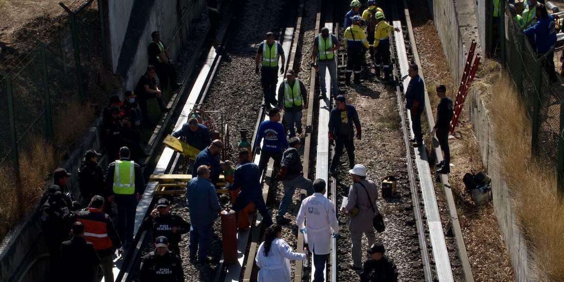 "Zona Cero" del accidente ocurrido en la Línea 3 del Metro CDMX.