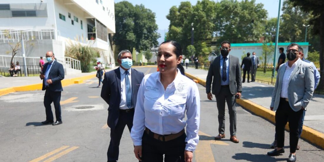 La funcionaria, al salir de su audiencia de ayer.