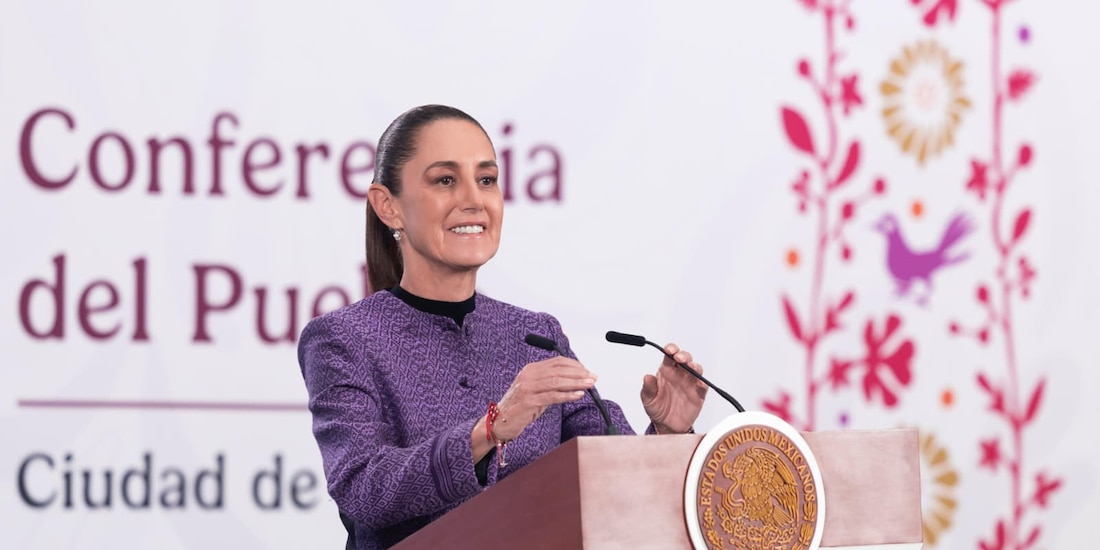 La Presidenta de México este miércoles en Palacio Nacional.