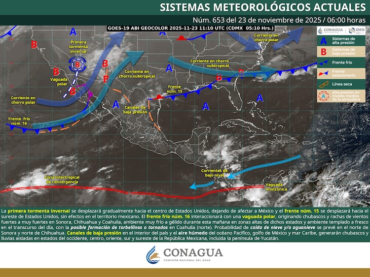 Pronóstico del clima 23 de noviembre
