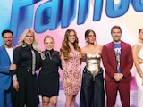 PARTE del equipo del reality, ayer.