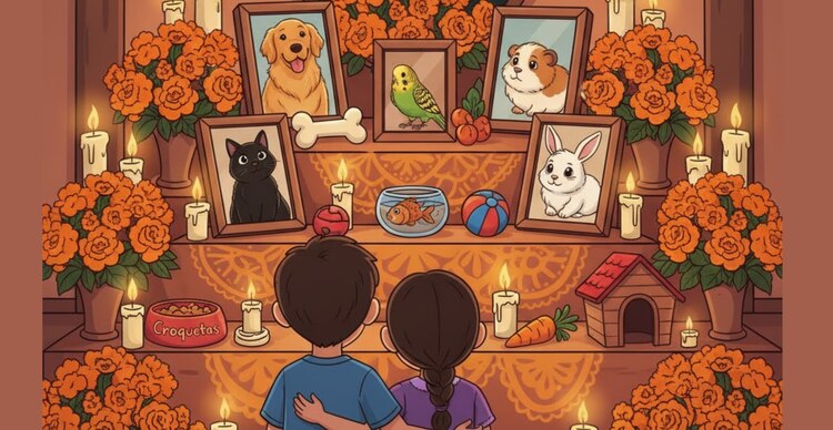 Altar de día de muertos para mascotas