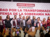 Carlos Torres Piña durante la toma de protesta a coordinadores estatales de Morena, el 10 de octubre de 2026.