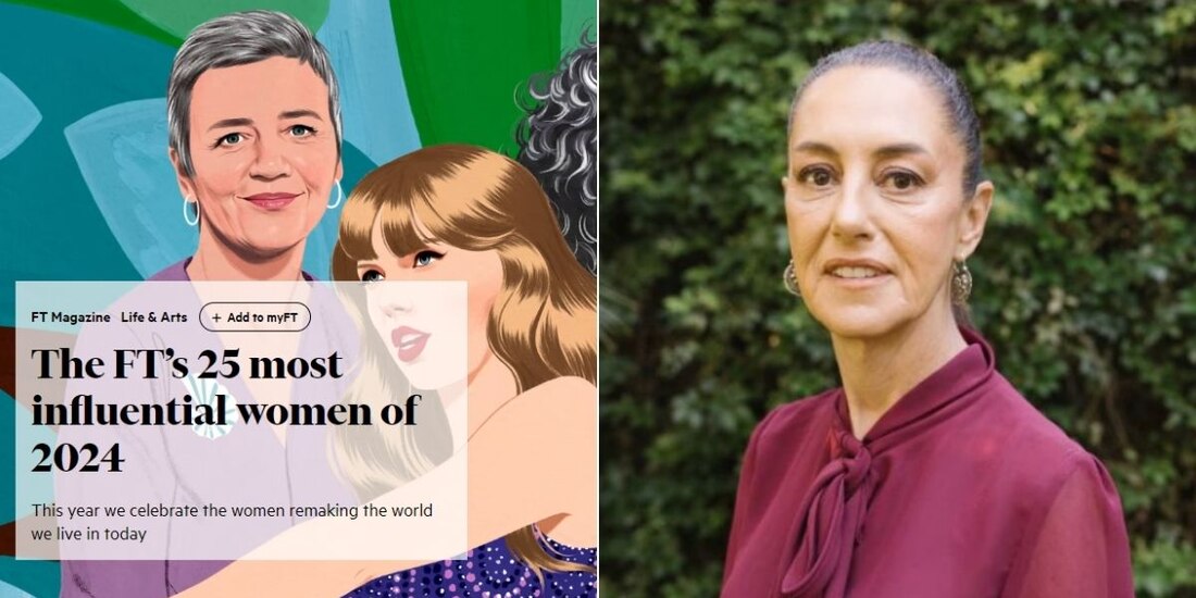 Diario británico Financial Times incluye a Claudia Sheinbaum en lista de 25 mujeres más influyentes del 2024.