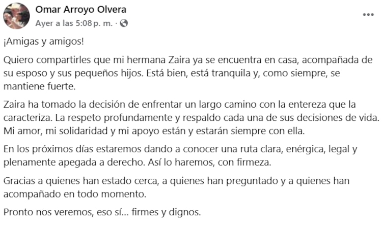 El hermano de la exreina da un comunicado en redes sociales