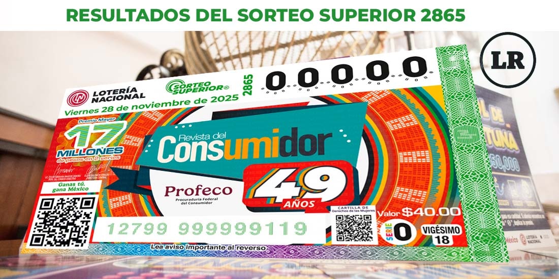 Resultados del Sorteo Superior 2865 del 28 de noviembre del 2025.
