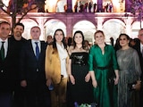 La gobernadora de Aguascalientes, Tere Jiménez (c.), flanqueada por la secretaria de Turismo, Josefina Rodríguez, y su homóloga de Chihuahua, Maru Campos, ayer.