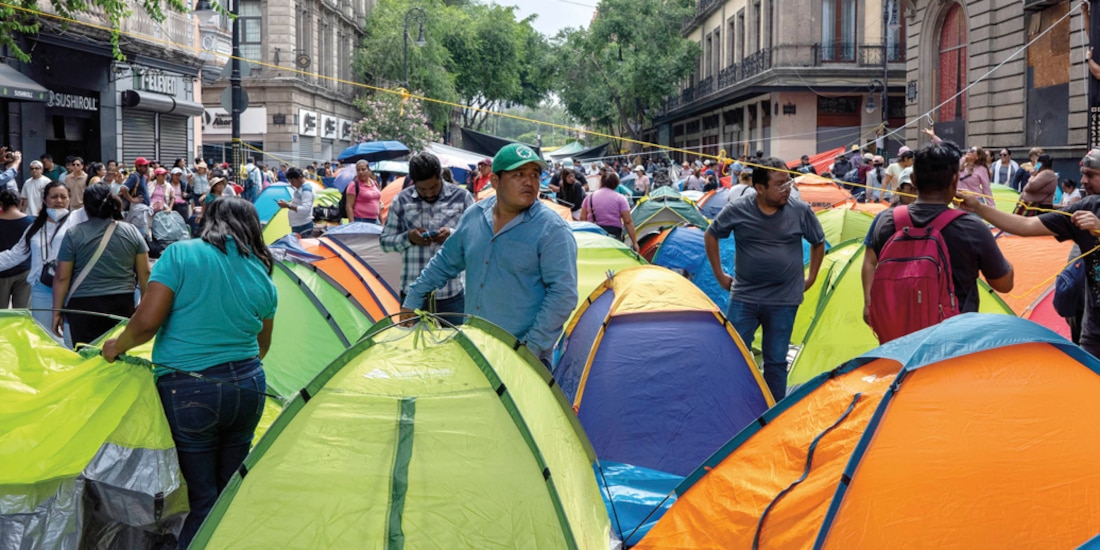 La CNTE se planta en el Centro, a metros de instalación mundialista