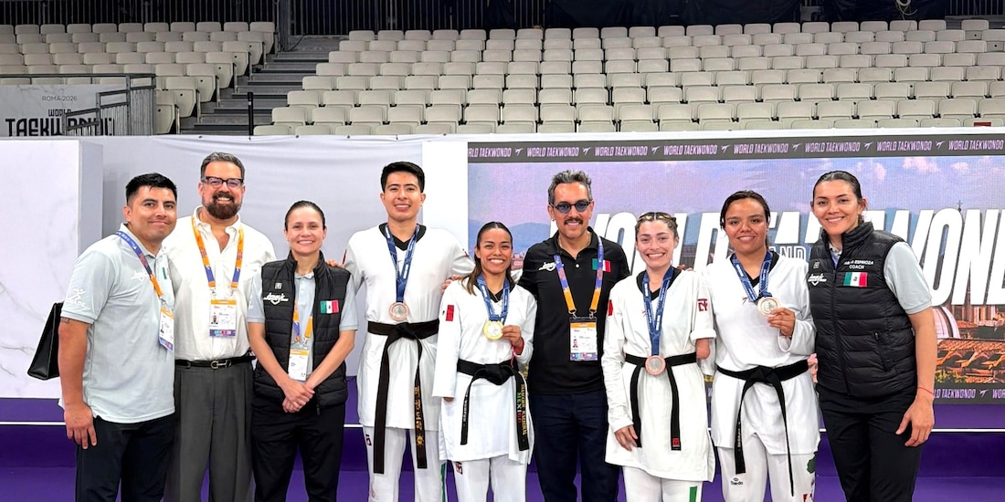 Selección Mexicana de parataekwondo celebra en el Grand Prix Mundial de Roma 2026