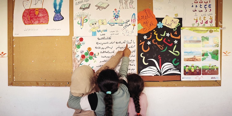 Niños desplazados en Líbano, el 27 de marzo.