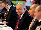 AMLO en el desayuno ofrecido a la delegación de Estados Unidos durante el Diálogo de Alto Nivel de Seguridad.