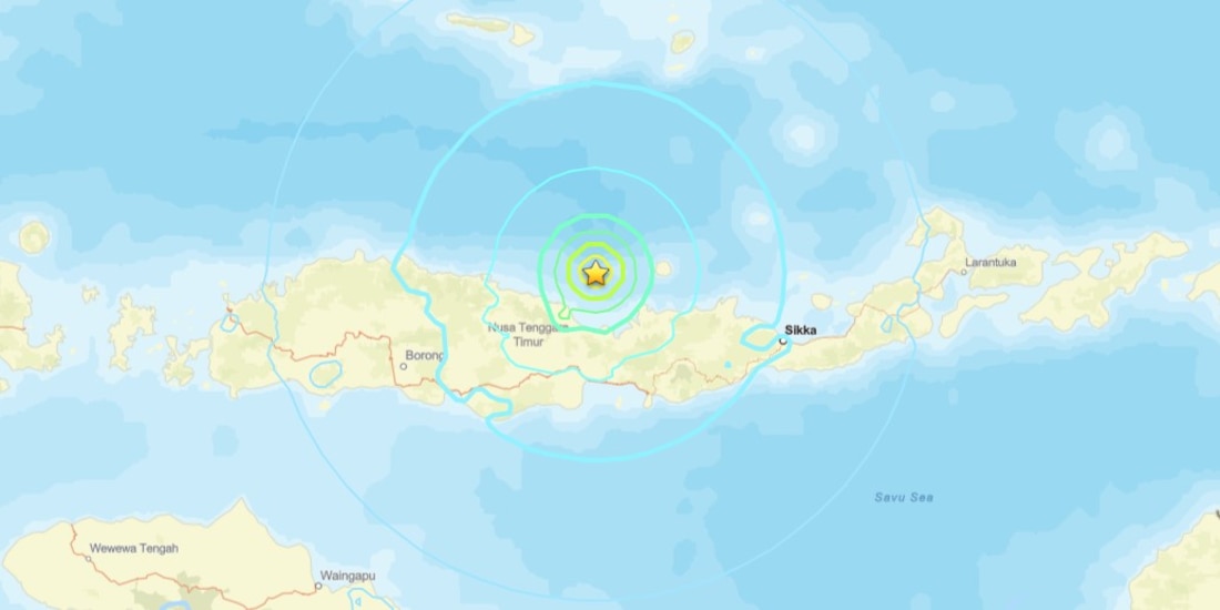 Mapa del epicentro del terremoto, de acuerdo con el Servicio Geológico de Estados Unidos (USGS, por sus siglas en inglés).